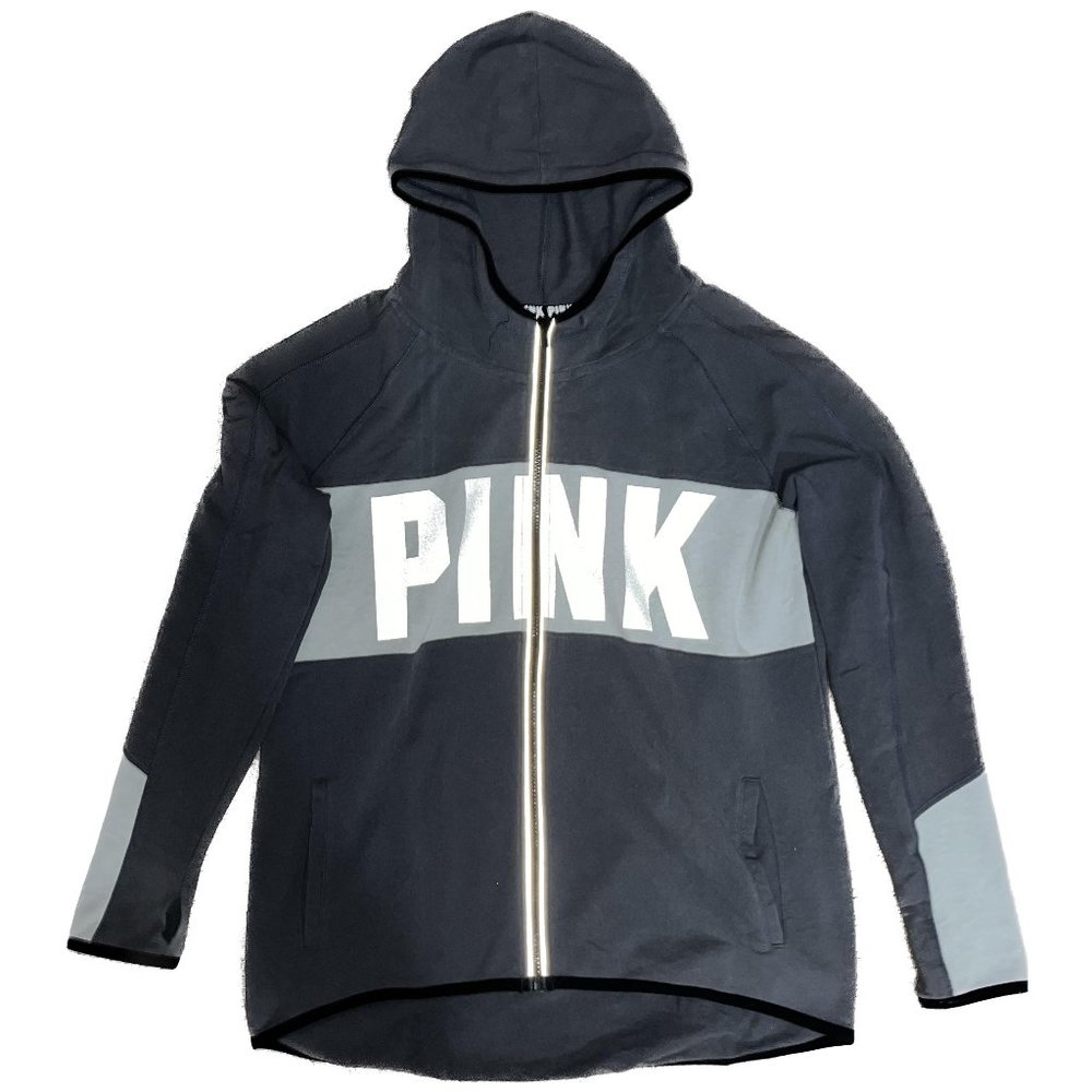 PINK Gray Zip-Up Jacket